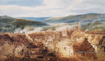 Vill aquarelle peintre paysages Thomas Girtin Peinture à l'huile